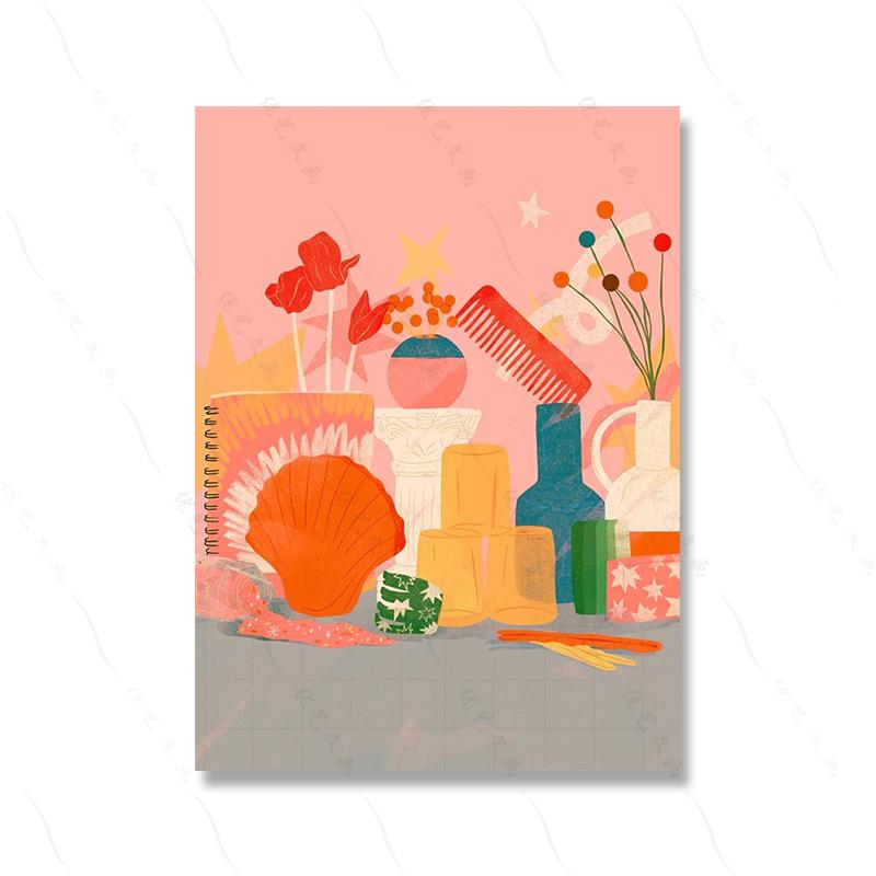 Plakaty i wydruki Nordic Girl Abstrakcyjna sztuka ścienna Malowanie na płótnie Kolorowy obraz z kreskówek do dekoracji ścian salonu