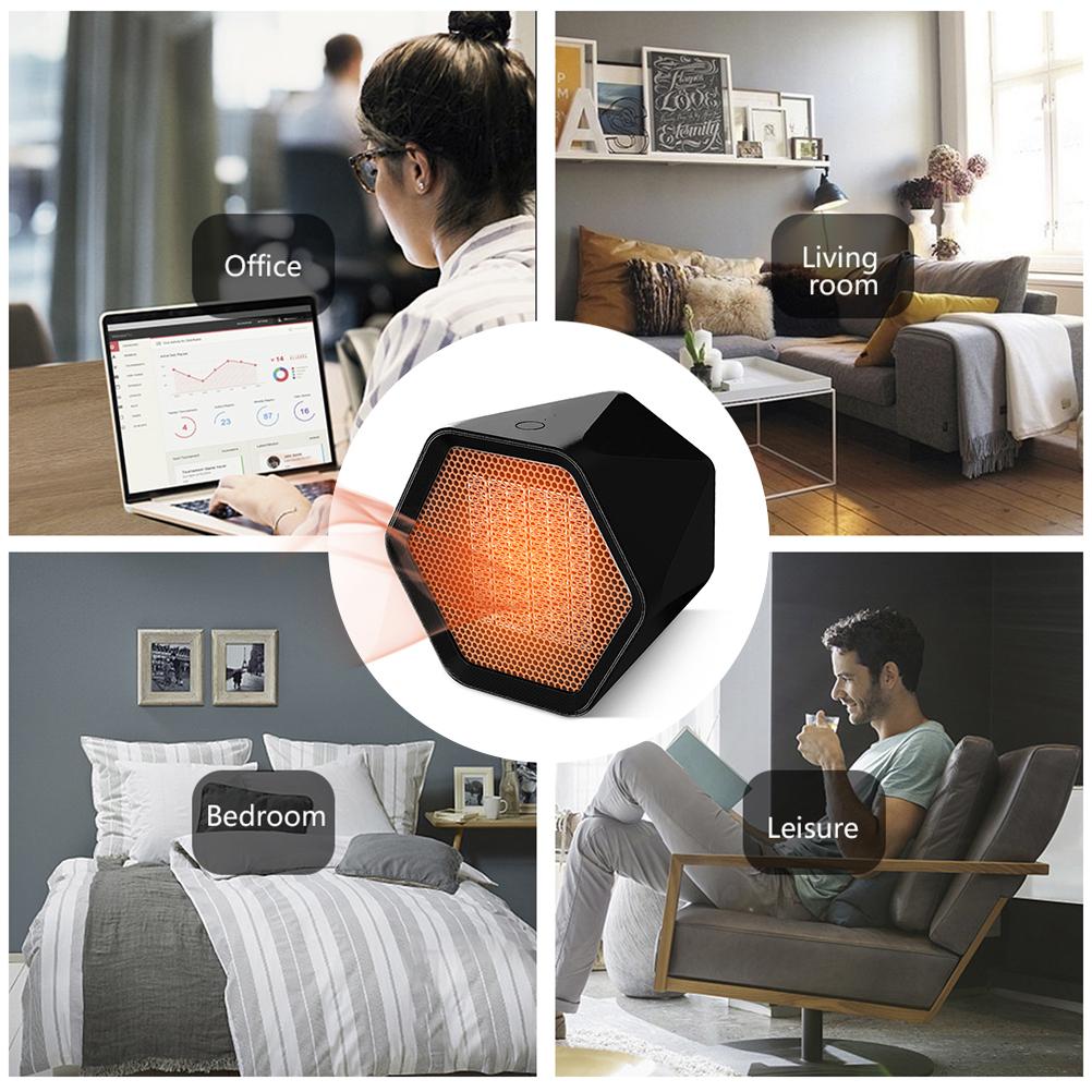 Mini Desk Heater 1000W  PTC Ceramic Heater with Adjustable Thermostat for Office Table Indoors