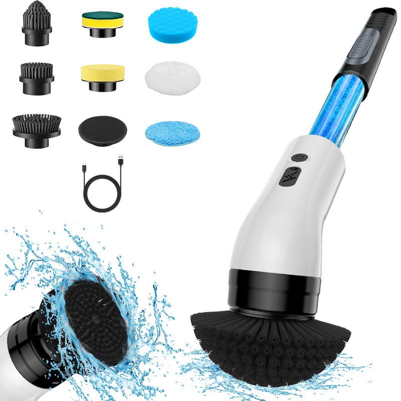 Multifunctional Cleaning Brush Rechargeable Electric Loading Liquid Automatic Rotary Cleaning Bathroom Scrubber Floor Brush