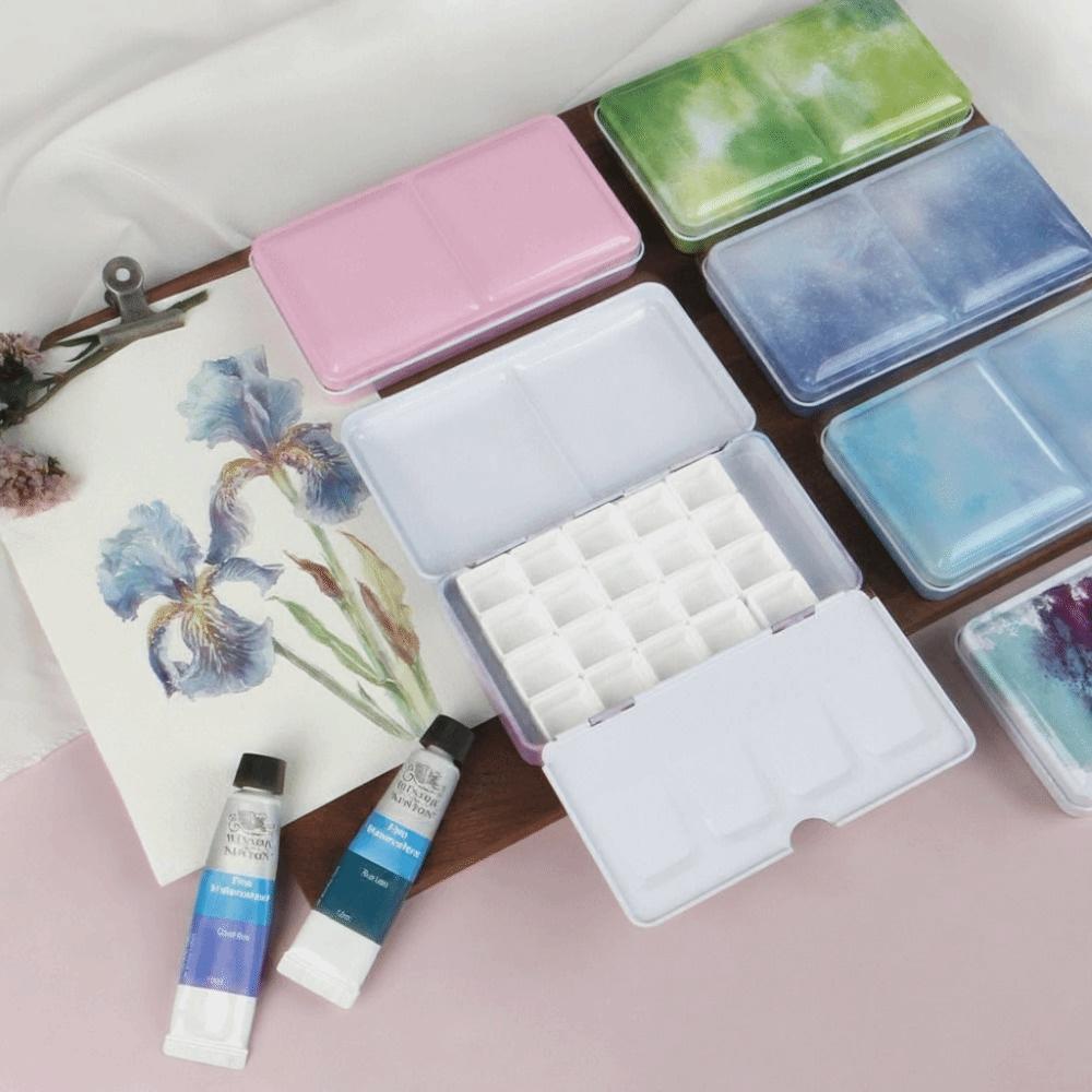 Metal Construction Watercolor Paint Box Small Size Folding Paint Box For Gouache Painting