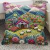1pc Adorable Animal and Nature Patterned Pillow Cases Sofa Bed Cushion Cover Home Bedroom Decoration