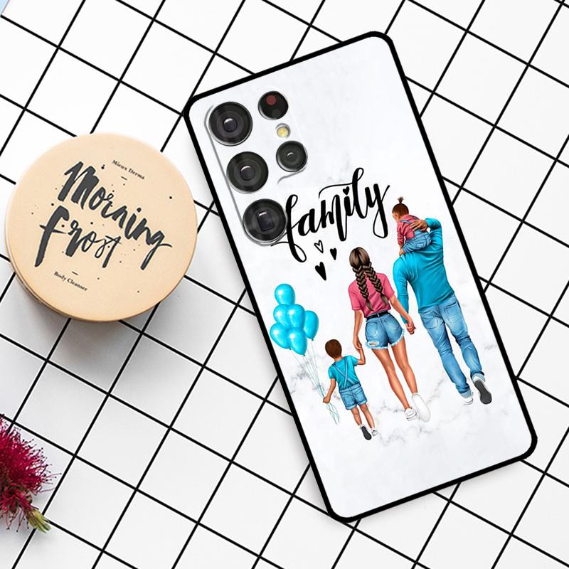 

Baby Mother Brown Girl Family Case For Samsung Galaxy S21 S22 S23 S24 S25 Ultra S9 S10 S25 Plus S25 FE S20 FE Phone Cover Galaxy S24 FE