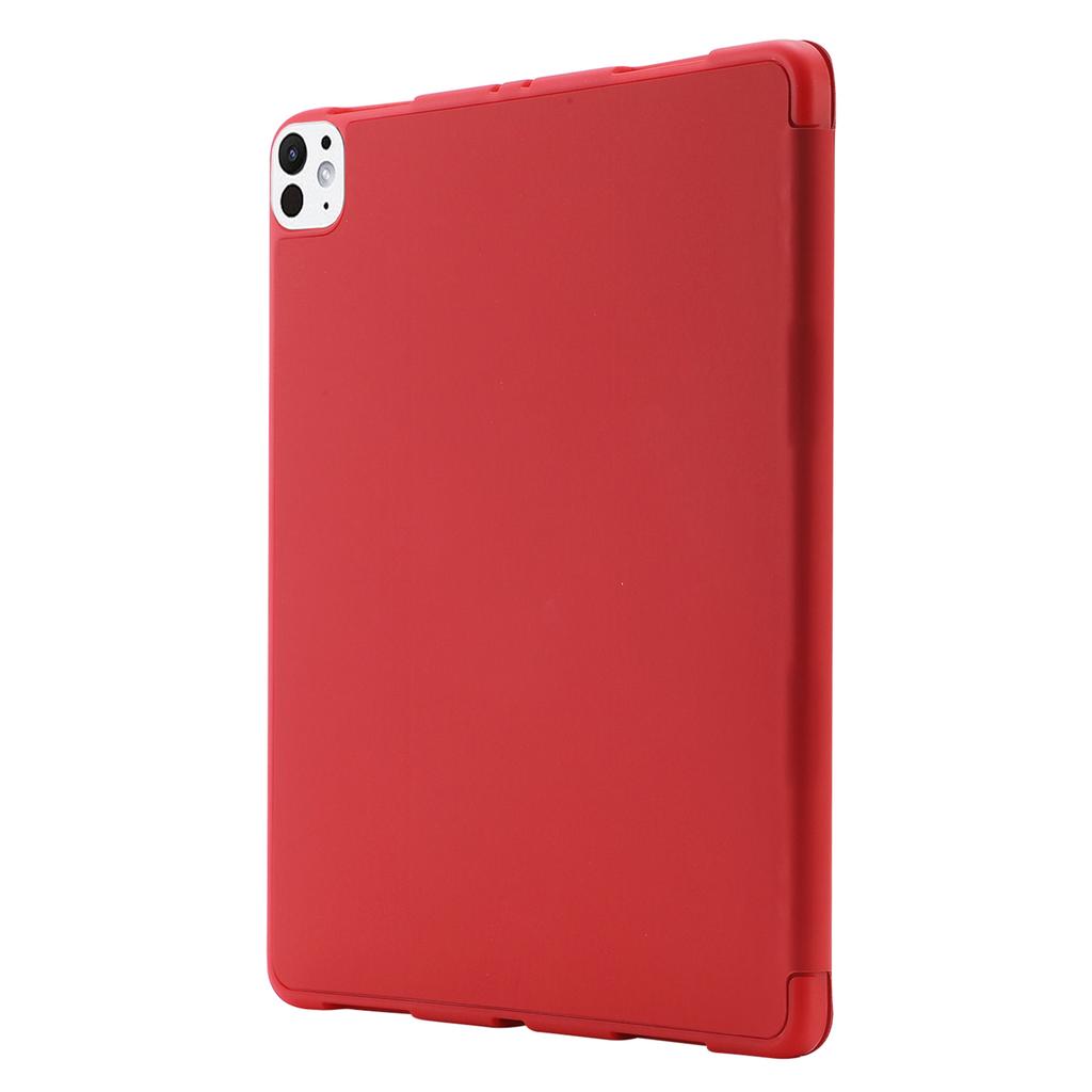 For iPad Pro 13 (2024) Case Skin-touch Leather Tri-fold Stand Tablet Cover with Pencil Holder