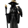 Black Gold Staff Witch Sculpture Halloween Witch Holding Scepter Statue Resin Witch And Raven Figurine for Gothic Home Tabletop Decor