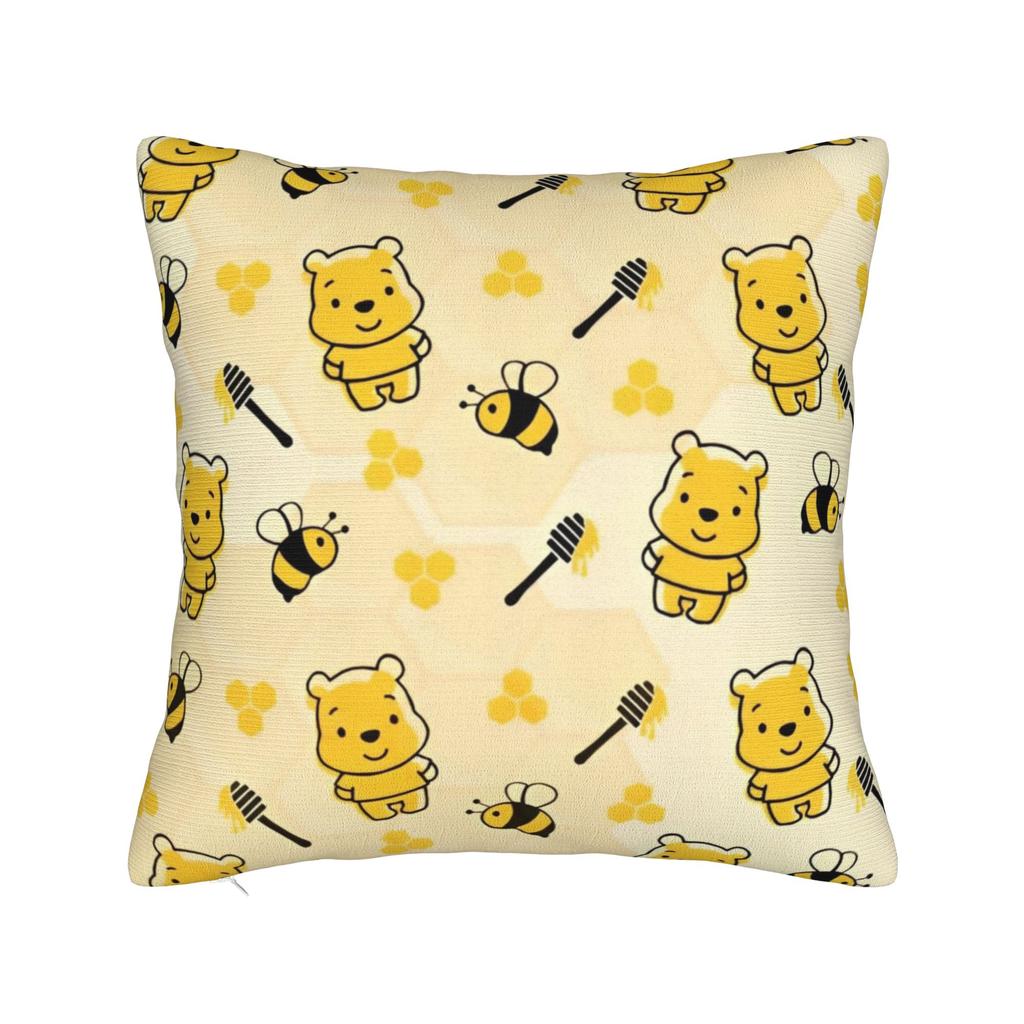 Winnie The Pooh And Tigger Square Pillow Cases Cute Bee Cushion Cover Customized Zipper Decor Pillowcase for Home