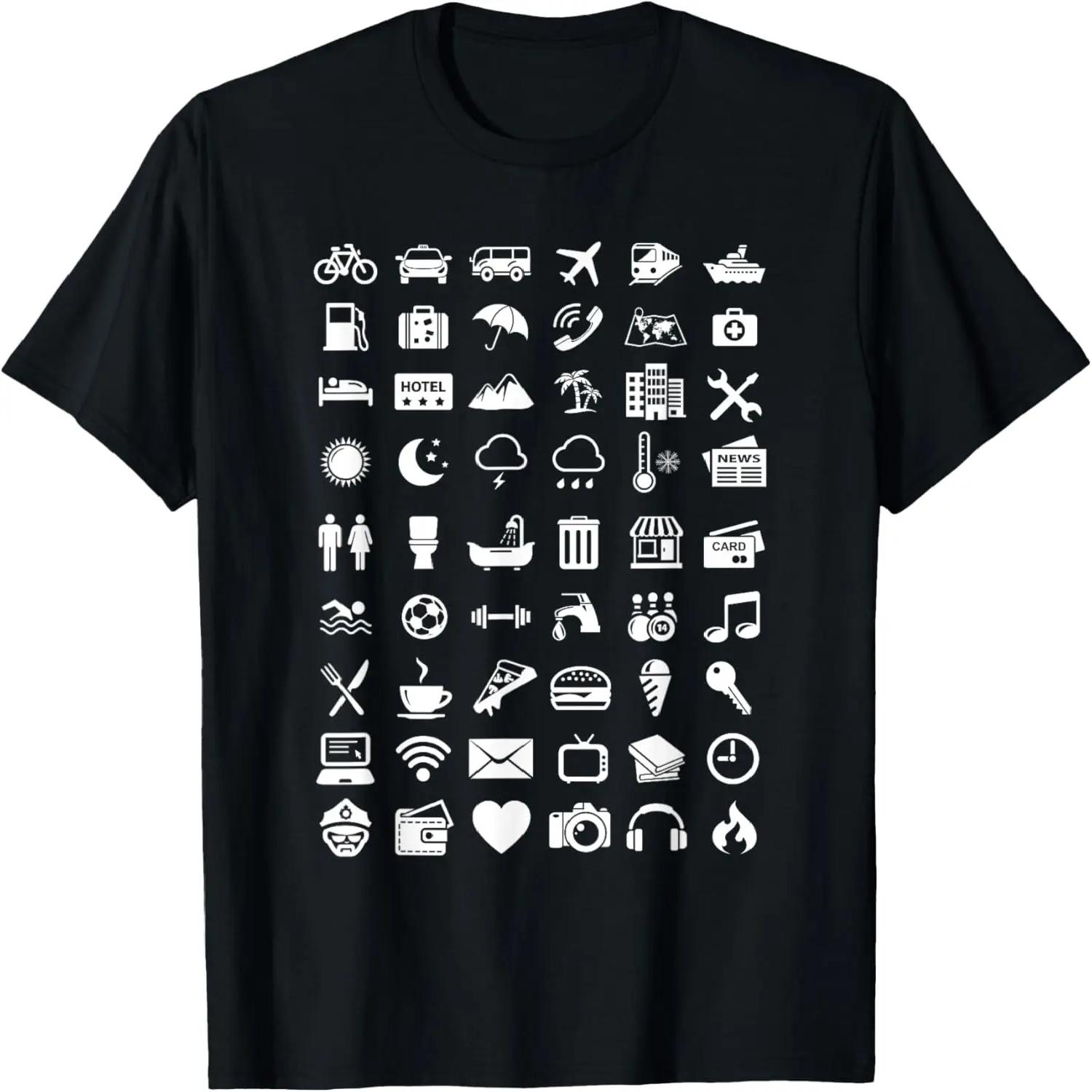 Travel Icon Language Travelling Shirt T-Shirt S чёрный
