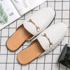 New Designer Mens Half Drag Shoes For Men Casual Leather Loafers Fashion Half Shoes Mules Shoes Male Slides Slippers Footwear