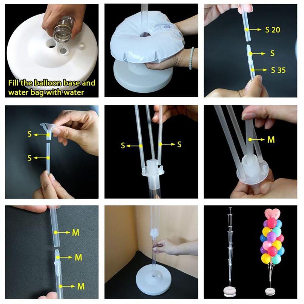 1Pcs Plastic Balloons Stand Stick Tube 160cm With Base Balloon Support Bracket Balloon Holder Wedding Birthday Party Decoration