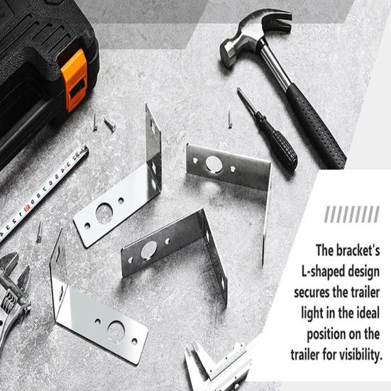 2Pcs Trailer Light Brackets Rustproof Corrosion Resistant Universal Simple Installation L-Shaped Tail Light Brackets