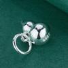 Solid S925 Sterling Silver Aged Matte Gourd Pendant for DIY Bracelets