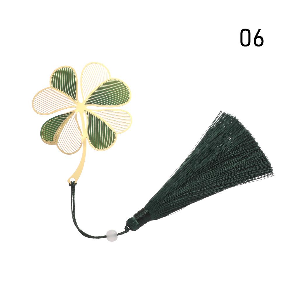 1Pc Chinese Style Metal Hollow Painted Bookmark Lotus Lotus Leaf Bookmark Creative Stationery Fine Holiday Gifts Art Accessories