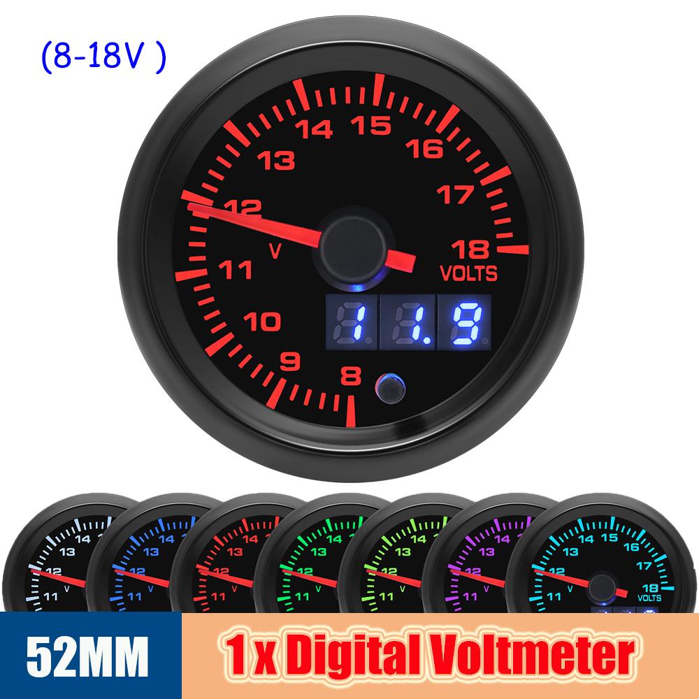Contor de mașină cu LED de 52 mm pentru temperatura apei / temperatura uleiului / voltmetru / vid / indicator de creștere / tahometru / presa de ulei PSI cu senzor pentru 12 V