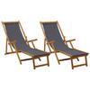 Foldable Sun Lounger 2 Pcs 3 Position Solid Eucalyptus Wood