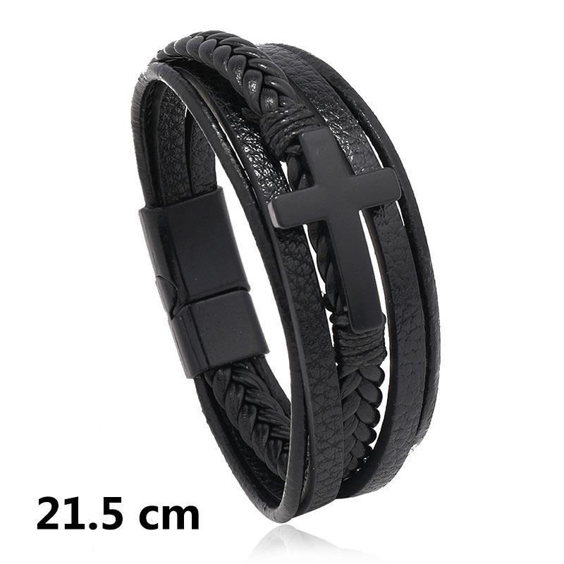 New Genuine Leather Woven Bracelet for Men Infinity Charm Wrap Bracelets Male Hand Jewelry Boho Braided Leather Bracelet Homme