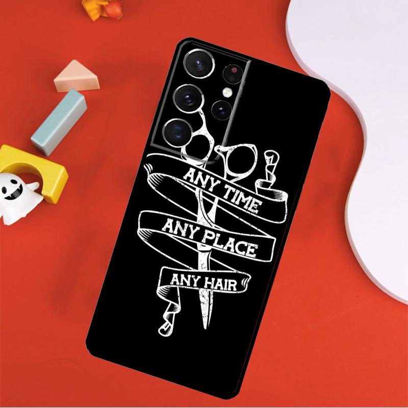 Hairdresser Barber Scissors Phone Case For Samsung Galaxy S25 Ultra S9 S10 S20 S21 FE S22 S23 S24 Plus S24 Ultra Cover