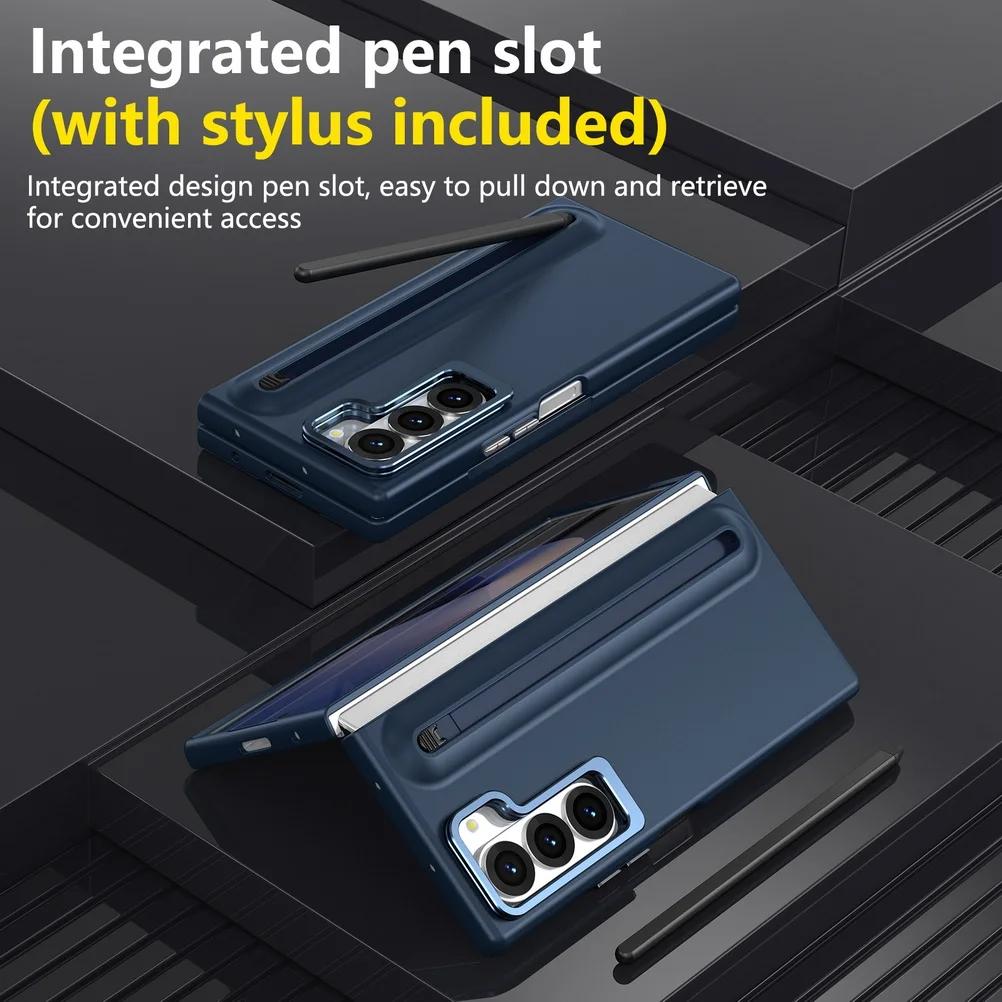 Original High Quality Lens Bracket Case For Samsung Z Fold 7 6 5 4 3 with Stylus and Tempered Glass Film Anti-drop Protect Cover