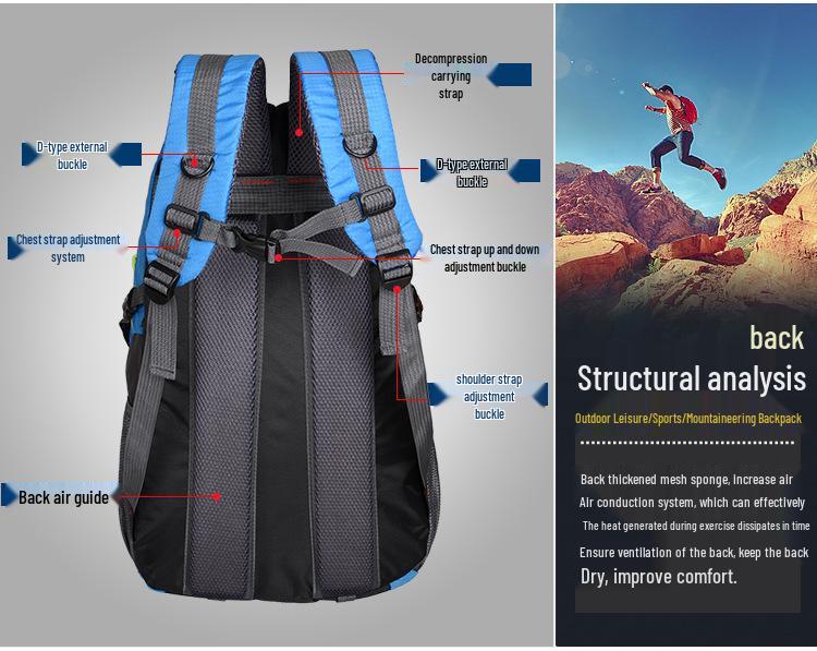 Bai Shi Qi 40L Vízálló Sport Hátizsák Túrázáshoz, Utazáshoz és Kalandhoz