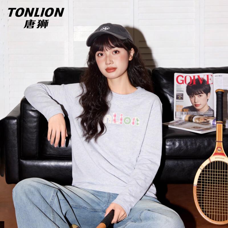 TonLion Women s Pure Cotton TS Letter Long Sleeve T-Shirt S
