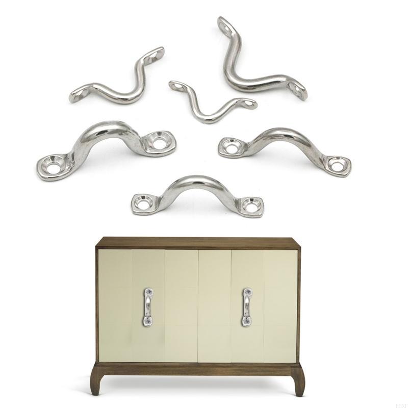 2025 New 10 Pack Stainless Boat Door Handle Knob Wire Eye Strap Oblong Bimini Loop Plate