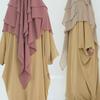 2025 Loriya Double Layer Ruffle Big Swing Middle East Solid Color Headscarf HJ927