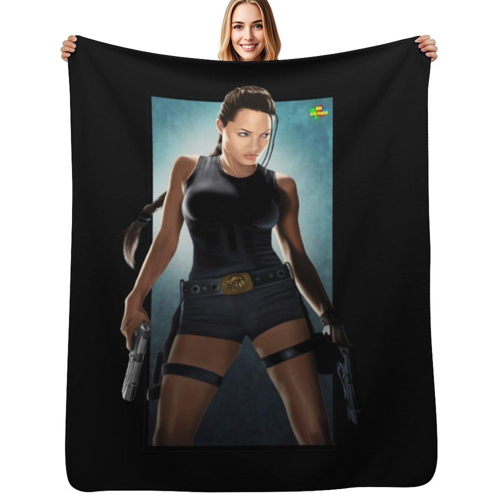 tomb Raider Throw Blanket Warm Cozy Throw Blanket for Living Room Couch Size: 75*100cm, Weight: 230 GSM