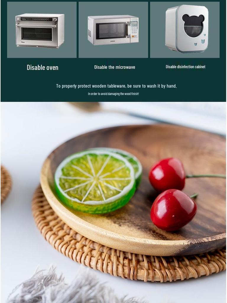 Acacia Wood Round Fruit & Snack Plate