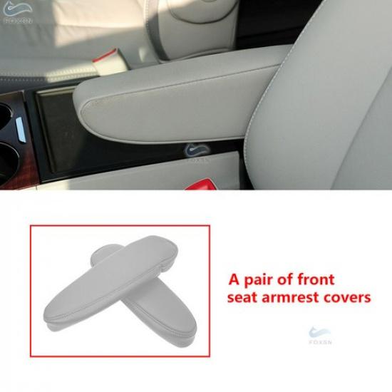 Front Seat Armrest Cover Leather Synthetic for Toyota Sienna 2011-2017 2016 Gray