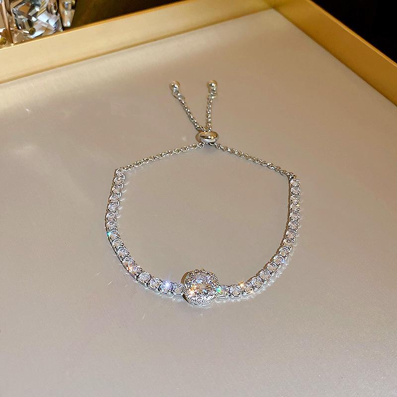 Colorful Zircon Butterfly Drawstring Bracelet Women's Cute Bow Knot Silver Adjustable Bracelet Fashion Birthday Jewelry Gift