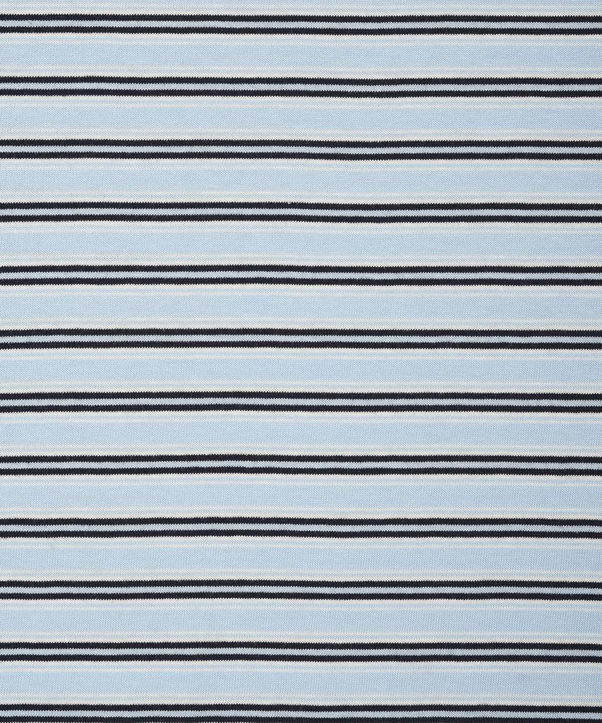 WACKY WILLY Kiki Wappen Color Block Stripe Short Sleeve T-Shirt Blue