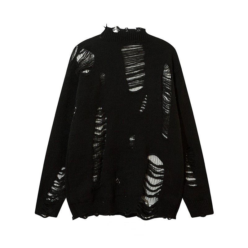 סוודר קרדיגן סרוג לגברים בסגנון היפ-הופ אוברסייז לסתיו ולחורף