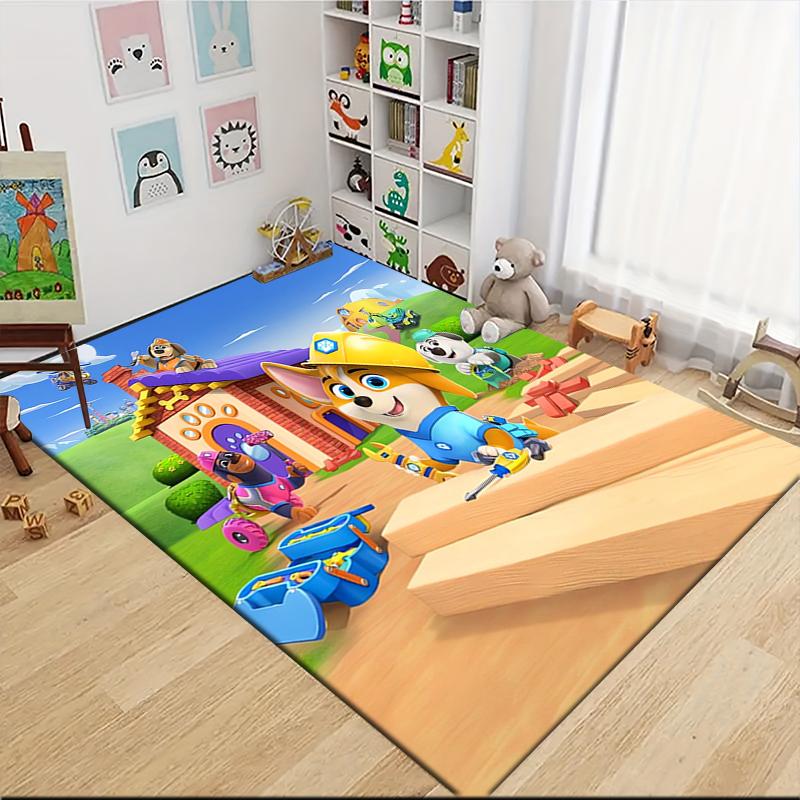 1Pc Paw Patrol Construction Fun Carpet Rug Customizable Soft Washable Antislip Home Living Room Sofa Mats Personalized Rug 091739