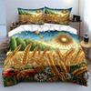 Nature-Inspired Wheat Field Art Soft Comfortable Duvet Cover Bedding Set Included 1*Duvet Cover & 2*Pillowcases gift