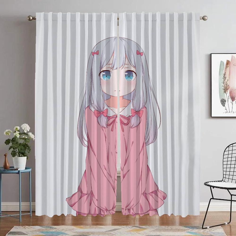 Eromanga Sensei Kitchen Curtains for Camera Elegant Room Curtains 2 Pieces Blackout Curtain Shades Halloween Decoration Living