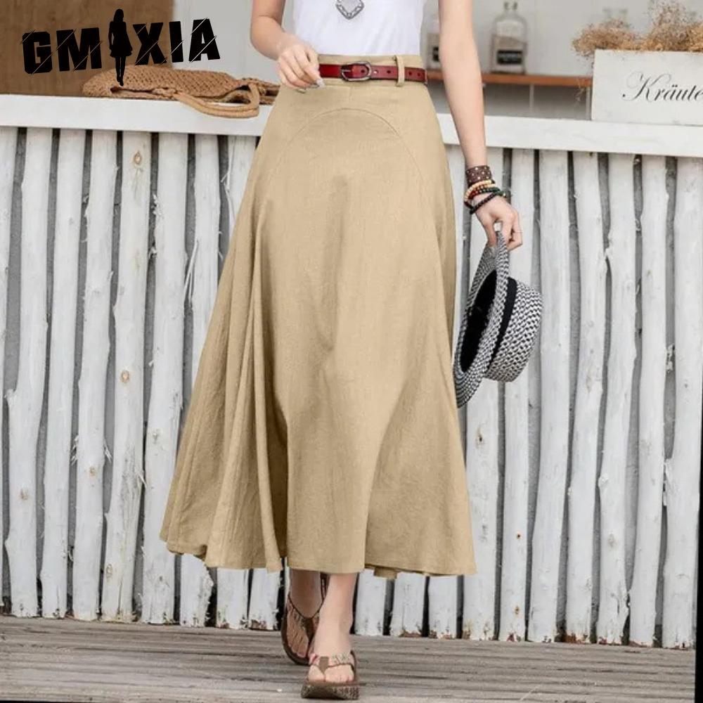 

GMXIA Женская Модная Повседневная Летняя Весенняя Юбка XXXL хаки