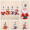 Reusable Christmas Tableware Holder Bag Santa Snowman Elk Christmas Fork Pocket  Xmas