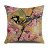 Watercolor Bird Cushion Cover Pillowcase Home Decor Office Sofa Pillowcase Home Decor Pillowcase