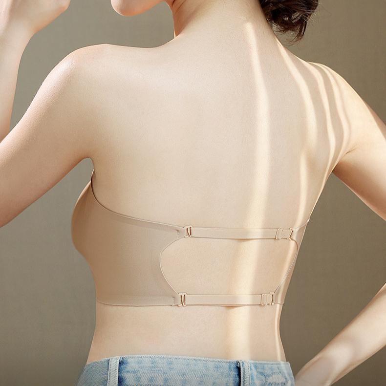 U-shaped Backless Bra for Women Gathered Together Strapless Bra Seamless Sexy Beautiful Back Anti Slip Chest Wrapped Bra