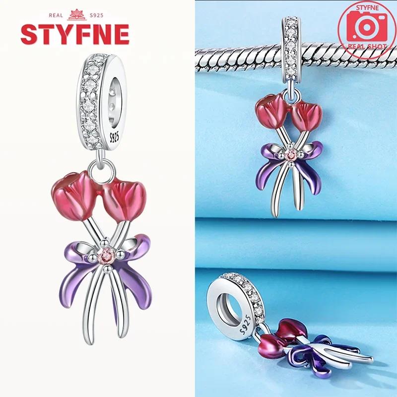 Copper Metal Colorful Butterfly Series Charm Bead Components Shiny Zircon Bead Components Compatible With Authentic Original Bracelet High Quality