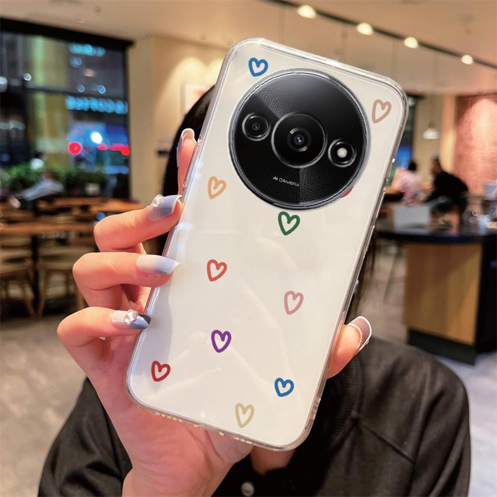 Love Heart Phone Case For Xiaomi Redmi A3 A3X A1 A2 Plus A5 tpu Transparent Clear Non-Yellowing Silicone Cover For RedmiA3 6.71"