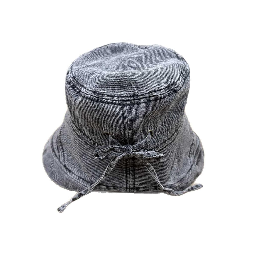American Retro Denim Bucket Hat Old Washed Metal Label Adjustable Daily Versatile Sunshade Basin Hat Foldable