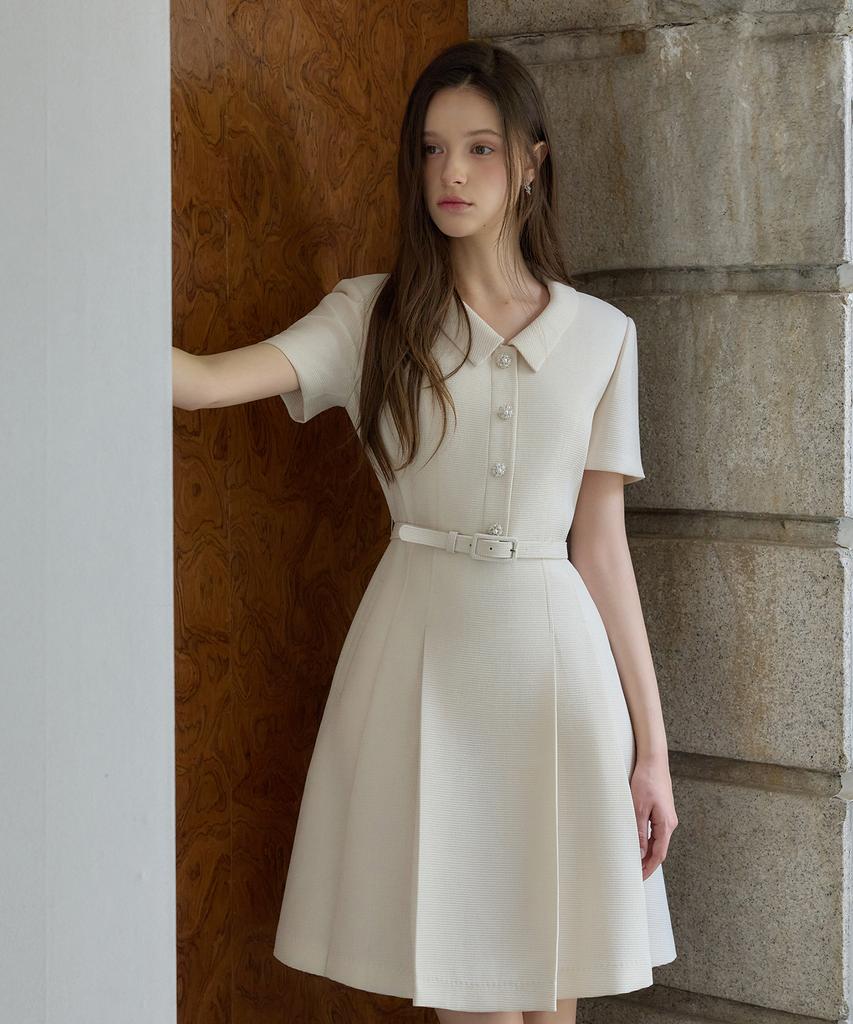 JULIY&CALLA 26Hs Love By You March Summer Tweed Dress Beige Wedding Guest Look Ceremony Look