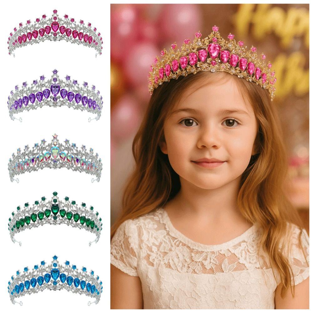 Luxury Zinc Zinc Alloy Princess Crown Elegant Rhinestone Diadem Baroque Queen Tiaras Stage Performances