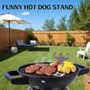 Stainless Steel Muscle Man Sausage Stand Portable Reusable Standing Man Hot Dog Holder Outdoor Camping Roaster Barbecue Grill Accessories