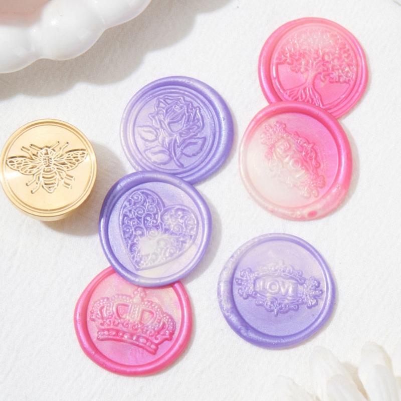 2Pcs Wedding Themed Seal Stamp Head, Embossed Sealing Stamp Head for Invitations Envelope Scrapbooking Embellishments