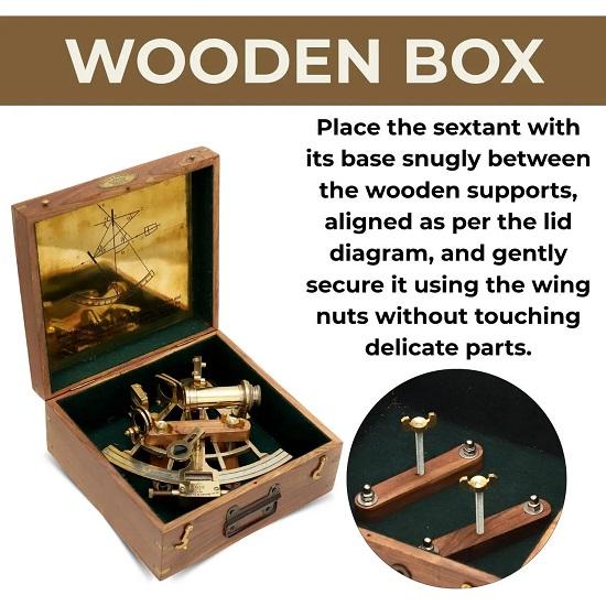 20.32 cm Brass Nautical Gold Sextant Navigation Instrument  Marine Navigation Astrolabe Marine Instrument Gift For Dad