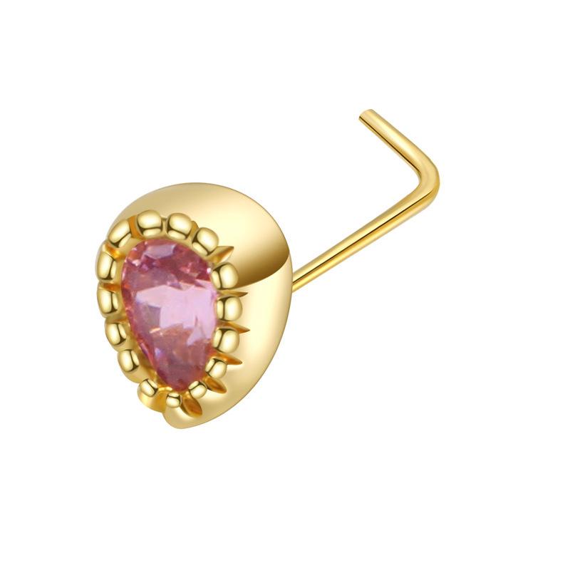 L Needle Curved Hook Thin Rod Nose Stud Zircon Devil Eye Love Nose Puncture Jewelry Nose Ring