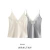 Araltay New Arrival Fashion Style Women's Clothing Fashion All-Match Lace Decorative Silk Satin Texture Tops 1067261