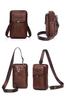 Whatna Natural Cowhide Leather Mini Shoulder Bag for Chest Body Belt Waist Small Thick Genuine Present Brown A Men, 3-Way, Mini, Crossbody, Bag, Bag,