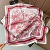 Silk scarf 71 * 71 imitation silk square scarf Korean atmosphere neck silk scarf flower pattern flower polka dot scarf