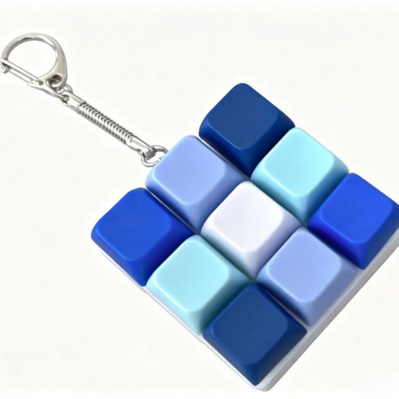 Cute Pastel Keyboard Fidget Keychain Clickable Buttons Fun Stress Relief Toy Ideal Holiday Gift for Kids Adults Office Staff